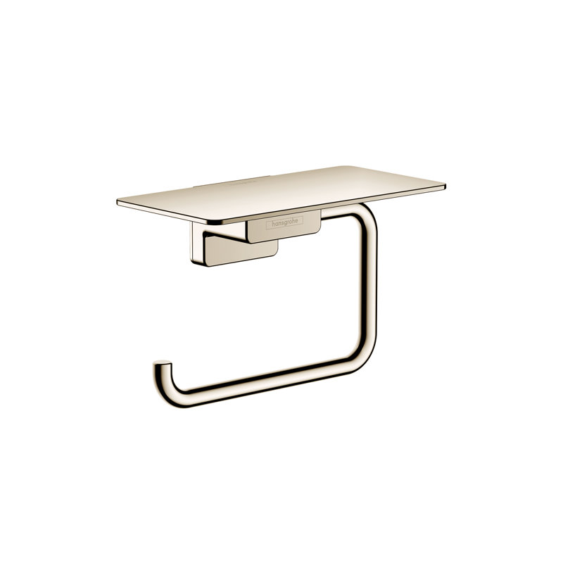 Hansgrohe AddStoris Roll Holder with Shelf, Polished Nickel