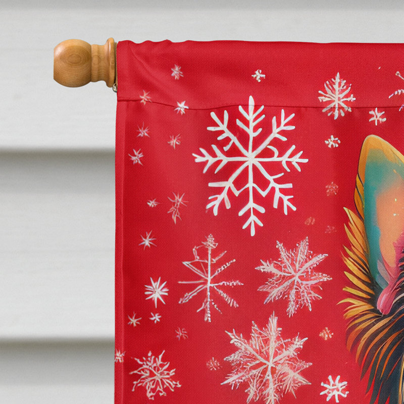 Drapeau de maison de Noël en polyester à double face H 40 po x l 28 po