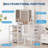 Corner Makeup Vanity with LED Mirror, Charging Station & Stool, Cabinet Storage for Bedroom-1043162023