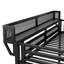 Lit mezzanine pleine grandeur en métal avec escalier, tablettes de rangement et garde-robe, cadre de lit mezzanine haut pour enfants, adolescents, adultes, noir