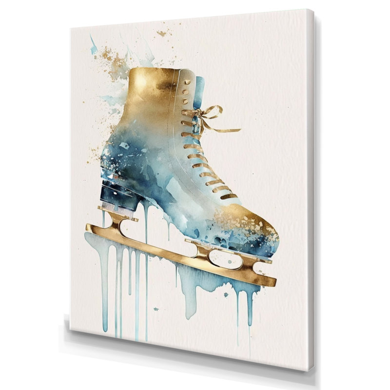 Patinage artistique I - décoration murale en toile de hockey sport, L 24 po x H 32 po, Toile tendue