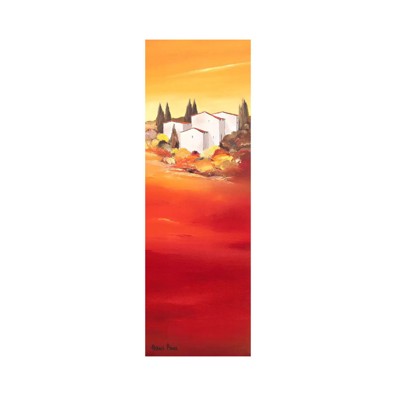 Tuscan Red II by Hans Paus - Wrapped Canvas Panoramic Painting, 30.48 cm H x 91.44 cm W x 1.91 cm D