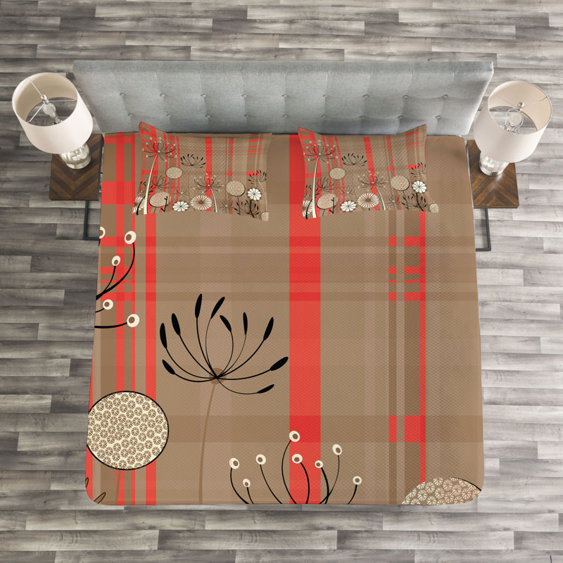 Abstract Bedspread with Pillow Shams, 220 x 264 cm