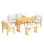 Ensemble de table de coin-repas en bois massif pour 6 personnes