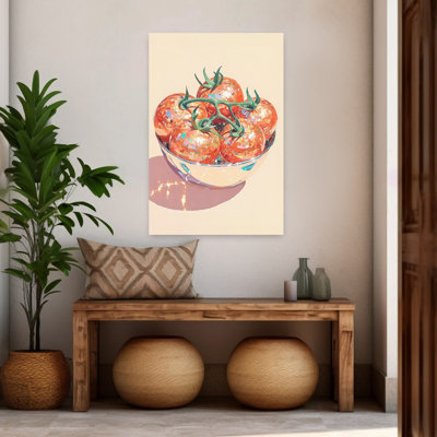 «Disco Tomato Still Life Elegant Modern Vibrant Fruit», art mural