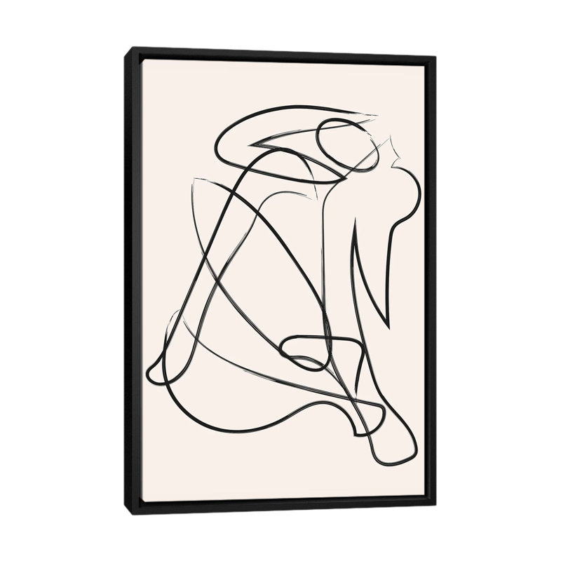 « Déconstruit silhouette Natural » par Mambo art studio-impression, Pas de tapis, Toile avec cadre noir