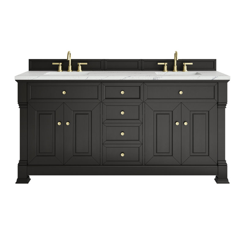 Brookfield 72'' W Double Vanity, Black Onyx, Ethereal Noctis