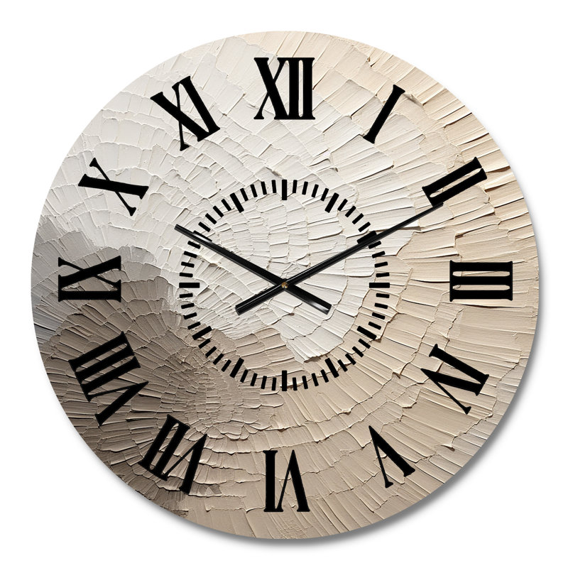 Horloge murale gracieuse avec minimalisme beige, Médium