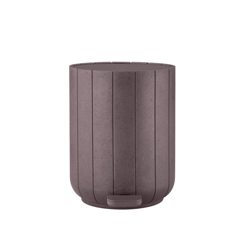 KUA Pedal Bin Wastepaper Basket - Cedar Wood, Red