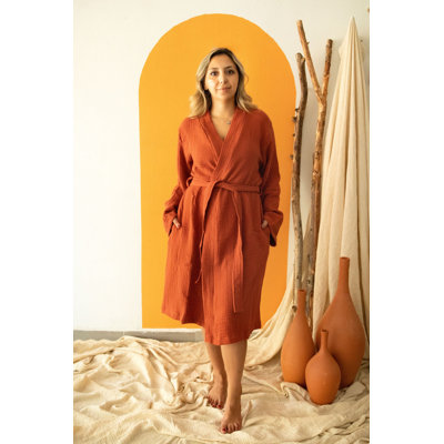 100% Cotton Cloud Muslin Turkish Bathrobes, Soft Breathable Lightweight Robes