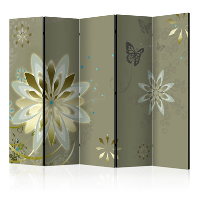 Haikel 225cm W x 172cm H 5 - Panel Solid Wood Folding Room Divider