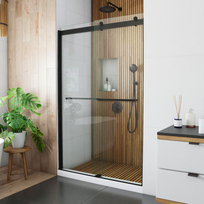 Sapphire 44" W x 76" H Bypass Semi-Frameless Shower Door