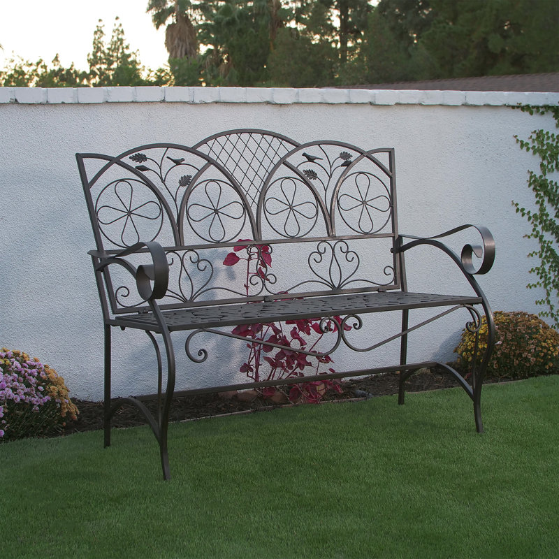 Banc de jardin en métal Ridenour Sunleaves