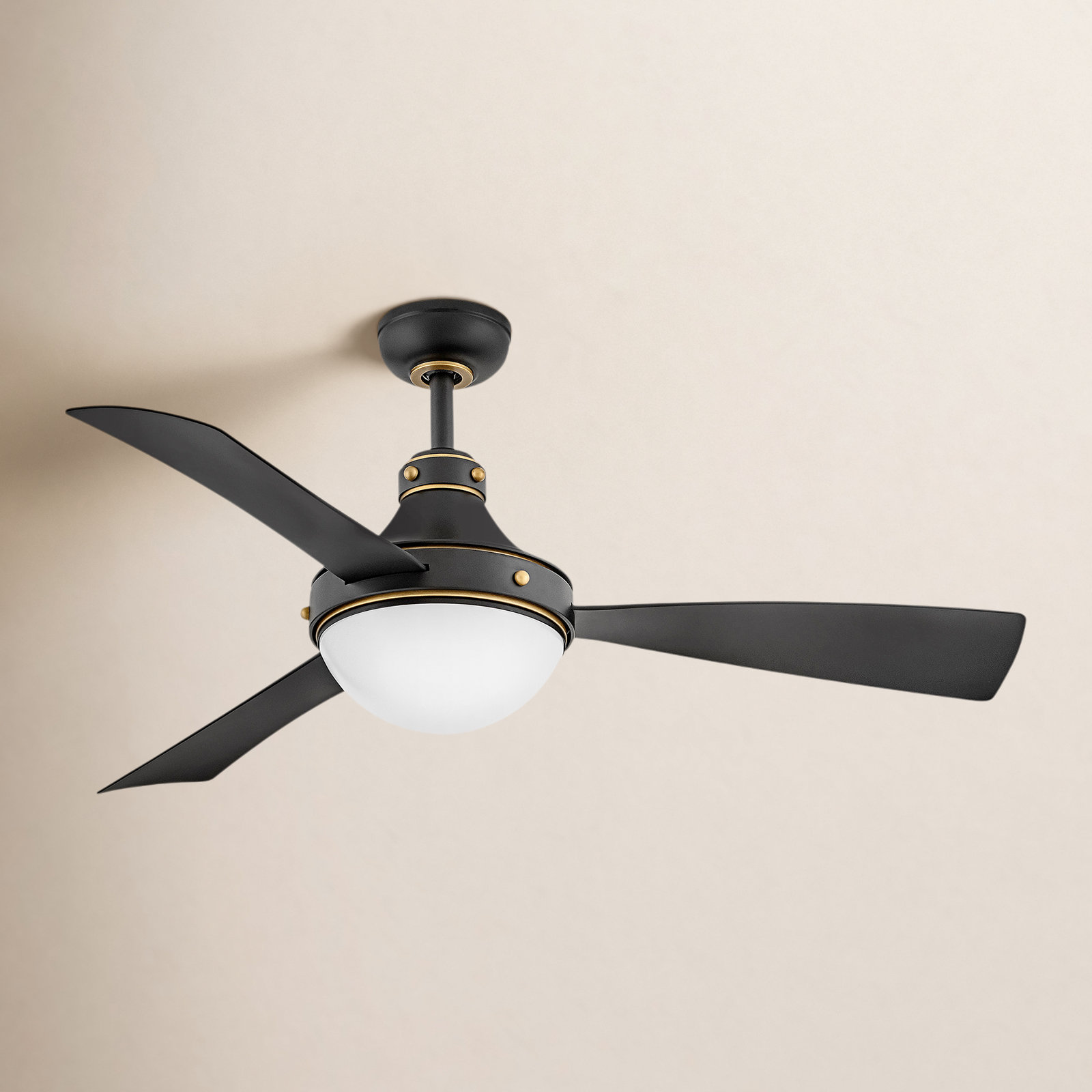 Burghard 50'' 3 Blade Ceiling Fan with LED Light Kit, Matte Black