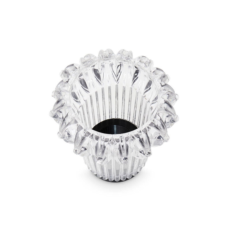 New Wave Eyeball - Base Crystal Accent, Black, 4" H x 5" W x 5" D