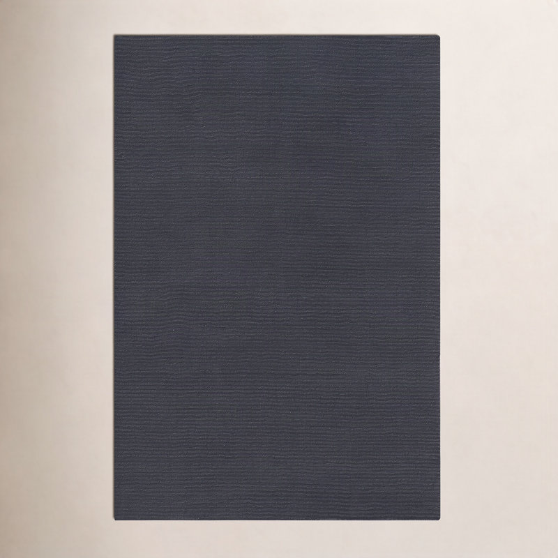 Crowe Wool Charcoal Grey Area Rug, Rectangle 2' x 3'