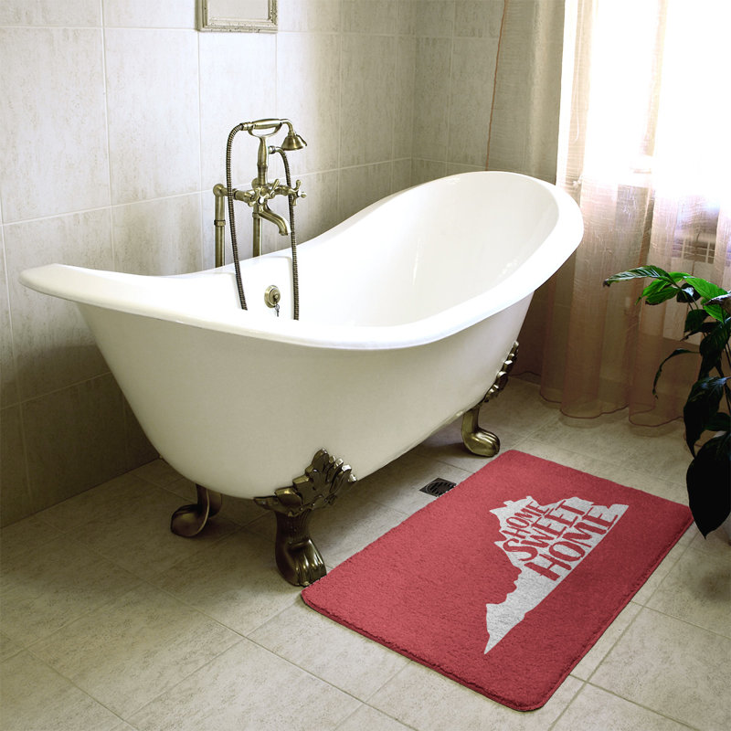 Tapis pour salle de bain virginie virginie home, l 17 po x L 21 po, Rouge