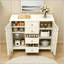 Buffet de rangement autoportant 40,16 po avec 4 tiroirs et 2 portes, tablettes réglables pour une organisation polyvalente