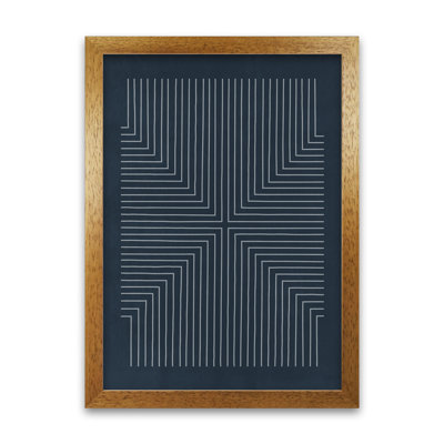 Mid Century Geometric Blue Original - Print