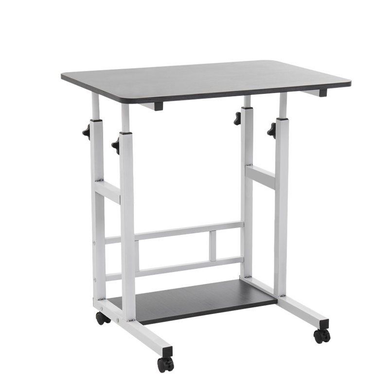 Adjustable Metal Base Computer Desk, Black