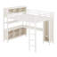 Lit mezzanine en métal avec garde-robe, bureau en L, cubes de rangement et tablettes-419279672