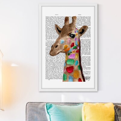 Multicoloured Giraffe' Framed Painting Print -  Marmont Hill, MH-WAG-418-NWFP-36