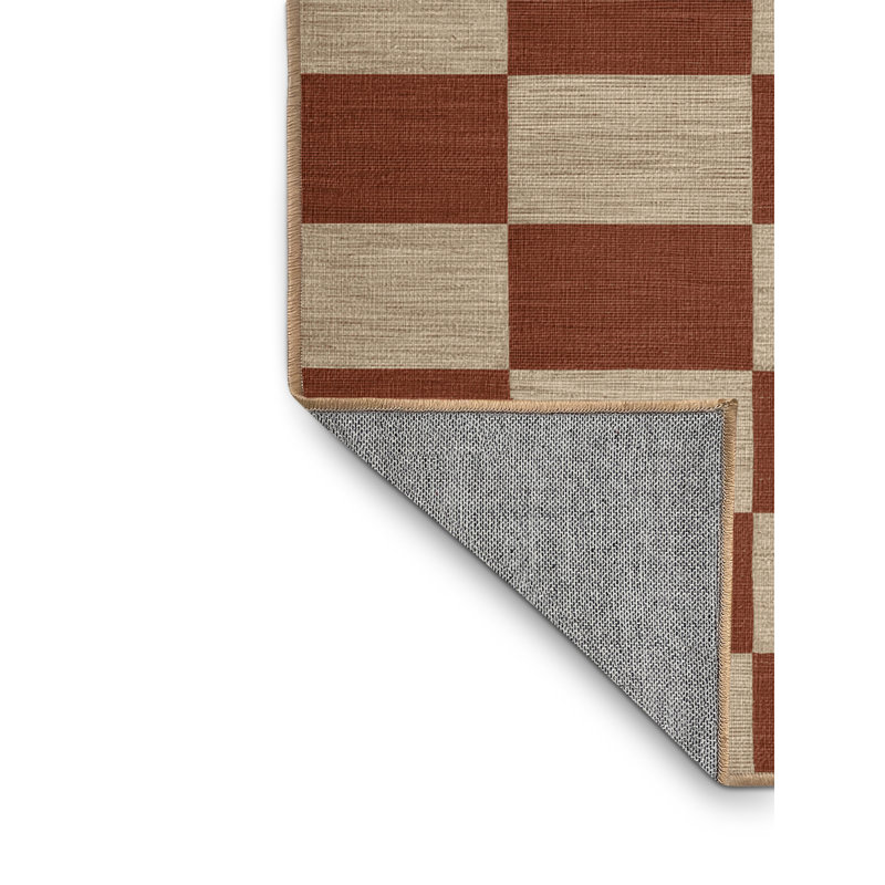 Tapis brun à carreaux lavable à la machine, Tapis de couloir 2 pi x 5 pi