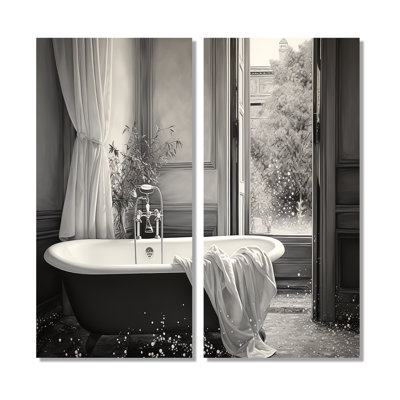 Minimalisme Bath of Serenity III - art mural moderne sur toile grise