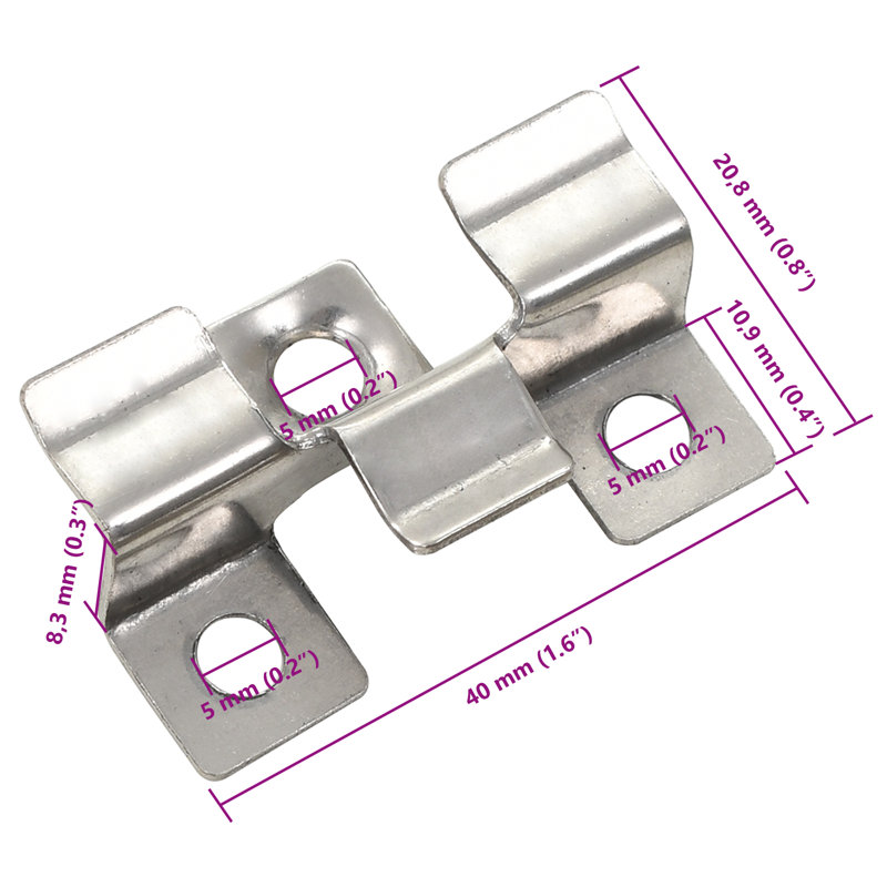 Keneisha 4.72 cm x 9.06 cm Stainless Steel Riser in Silver
