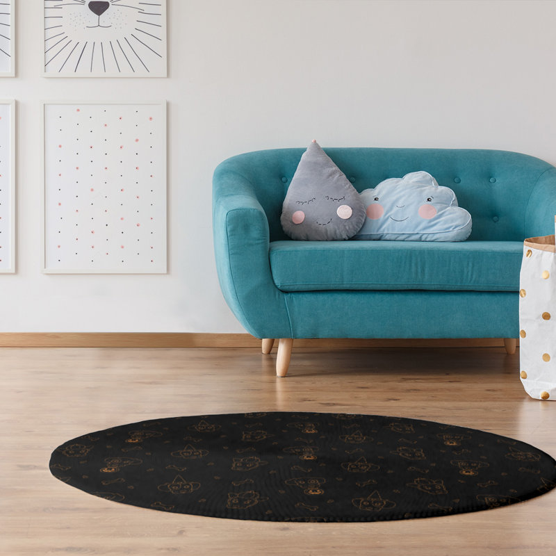 Chenille Indoor Rug, Round 5'
