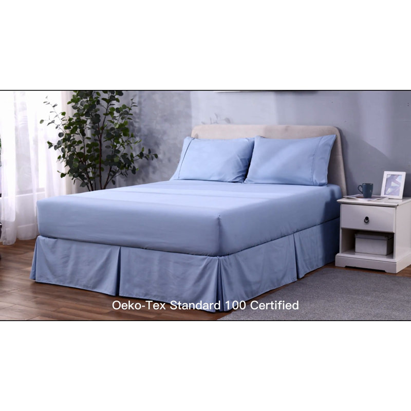 Blue Fog Double Brushed Microfiber Full Fitted Sheet