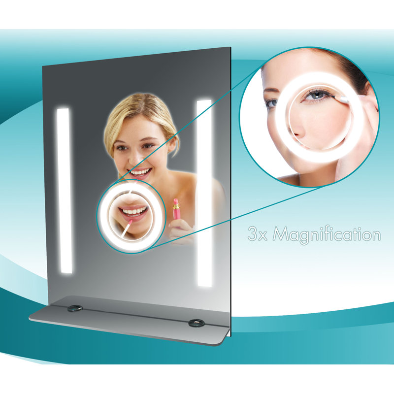Miroir de salle de bain à tablettes sans cadre à grand brouillard steamspa