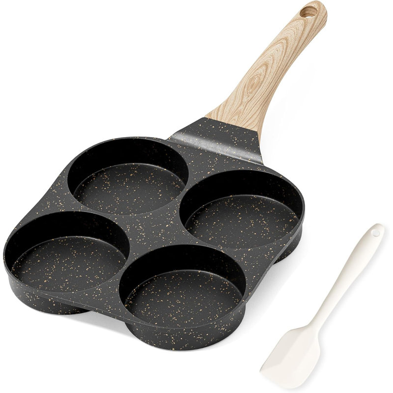 Poêle à omelette en granite antiadhésive 4 tasses Caannasweis, Noir