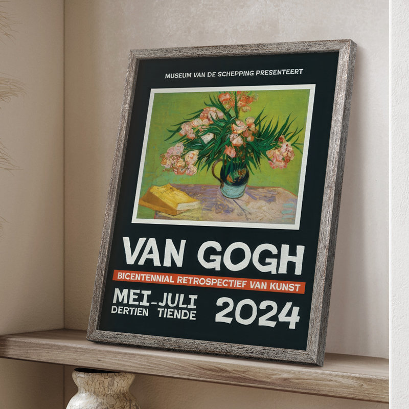 Van Gogh, exposition d'affiches encadrées II - bois massif, H 30 po x l 24 po