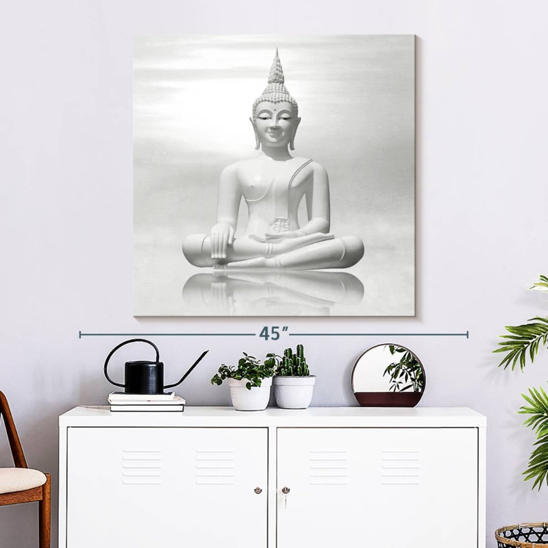 Javetta White Buddha, 33" H x 33" W