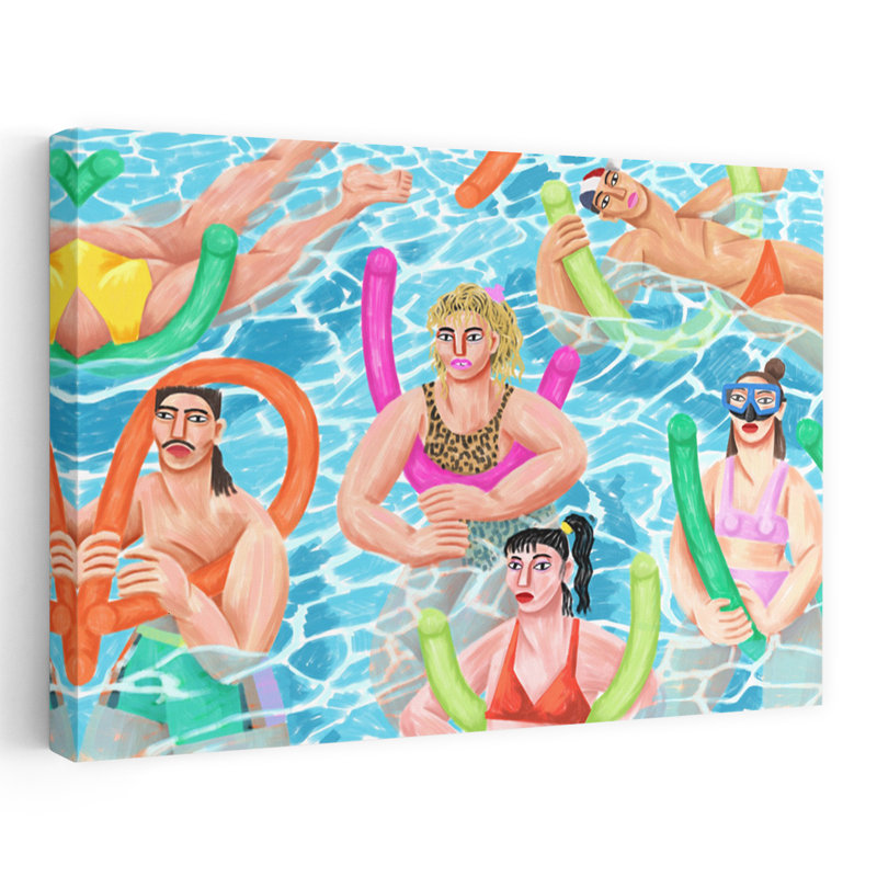 «Complacment Frite», art mural contemporain d'été, H 40 po x l 60 po