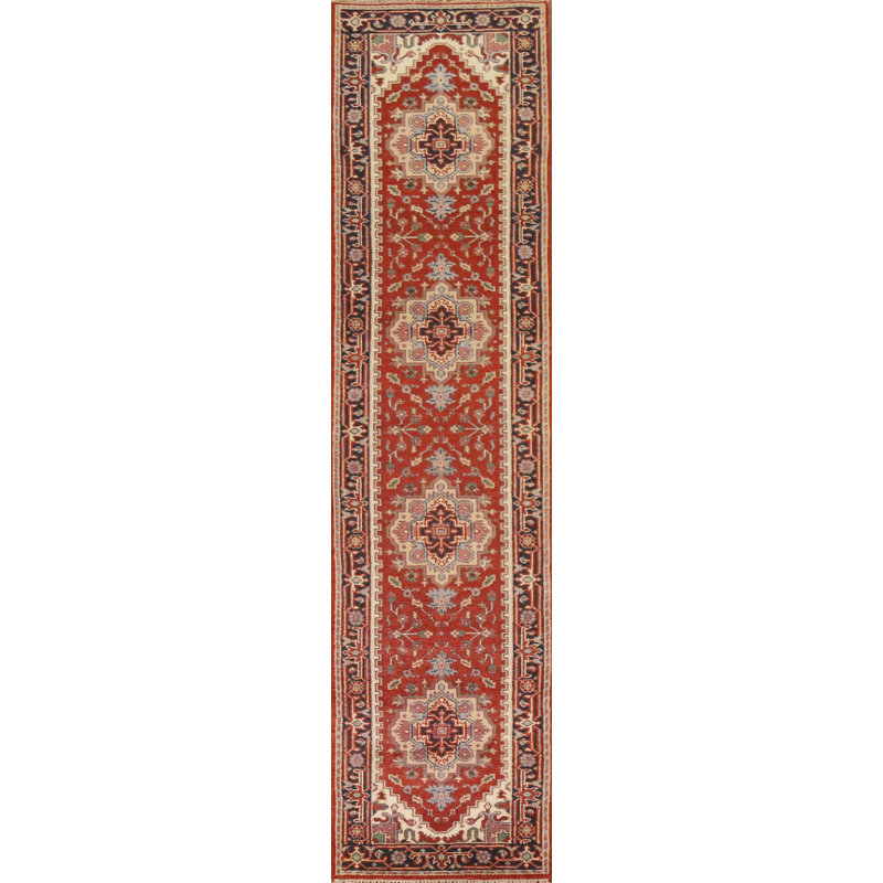 Tapis rouge traditionnel en laine 3 x 12