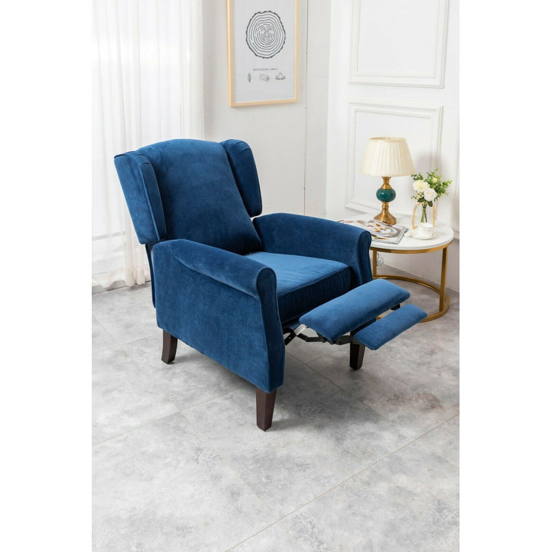 Phyllis Manual Recliner, Blue Velvet