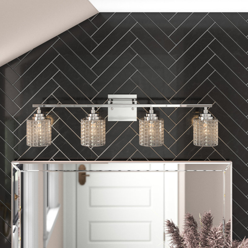 Éclairage de salle de bain à intensité variable 4 lumières Barnhart, Chrome
