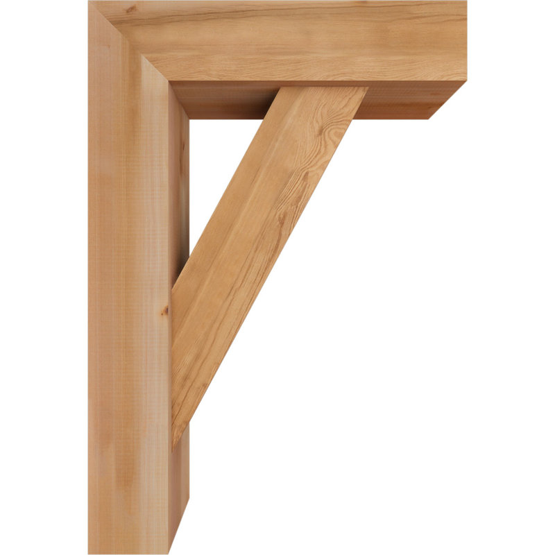 Traditional Block Bracket with Offset Brace, 38 x 26, 7 1/2"W Western Red Cedar (Smooth)
