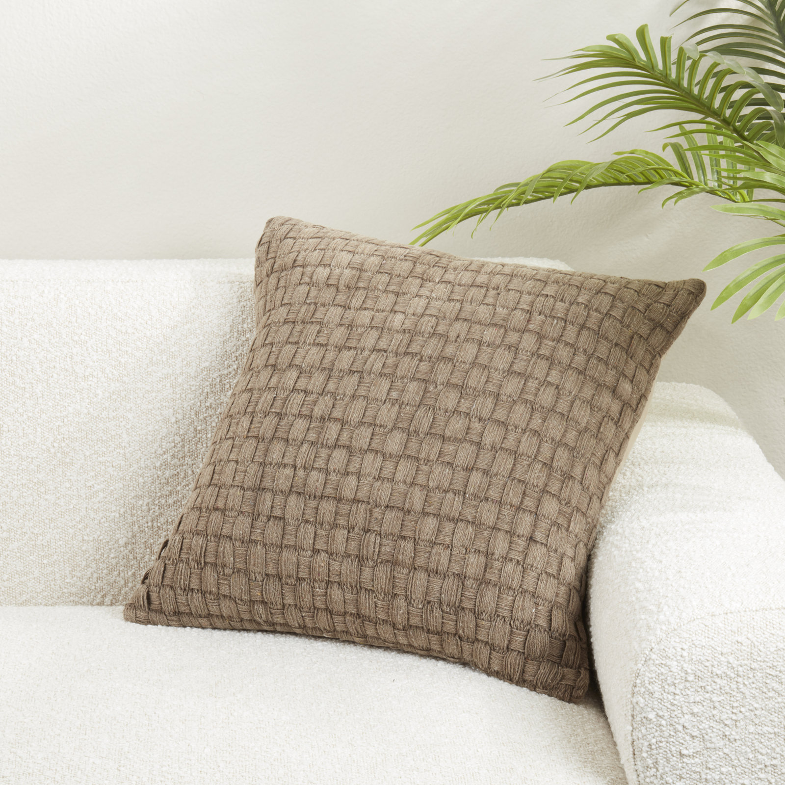 Textured Waffle Weave Pillow Cover, No Insert, Brown