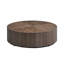 Table basse ronde moderne en panneau de fibres à densité moyenne de 35,43 pouces pour le salon, table basse centrale pour appartement, sans assemblage, noyer