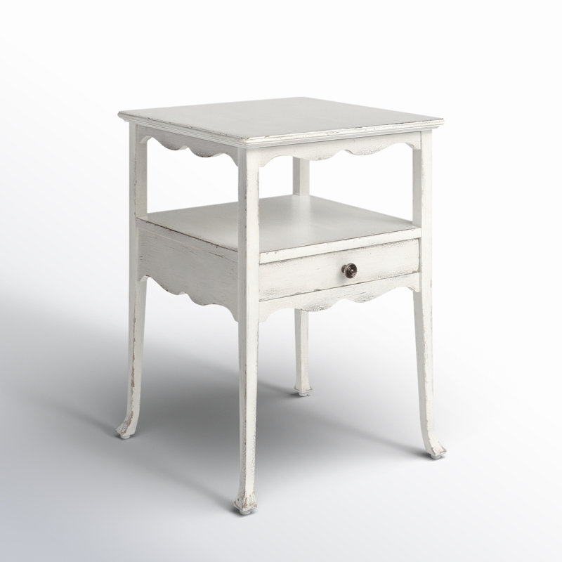 End Table With Storage, Magnolia White