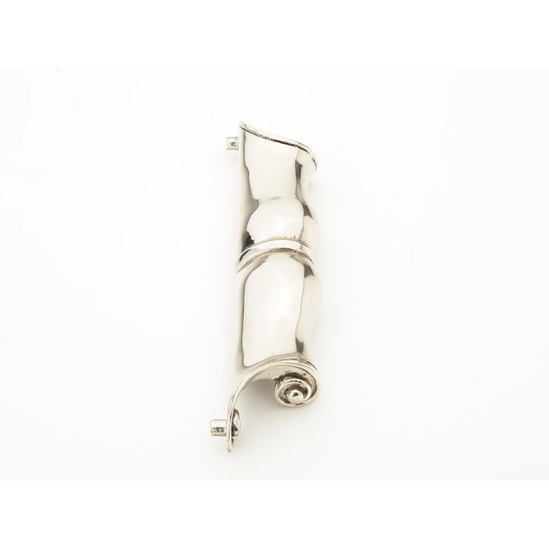 French Court Novelty Pull, White Brass
