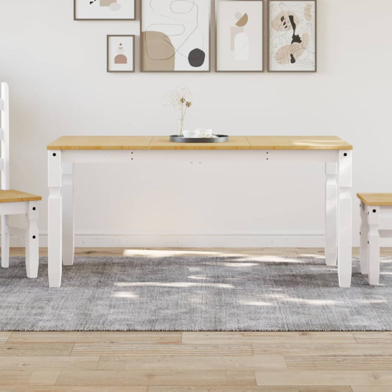 Anesia Solid Wood Dining Table, 80cm W x 160cm L, White