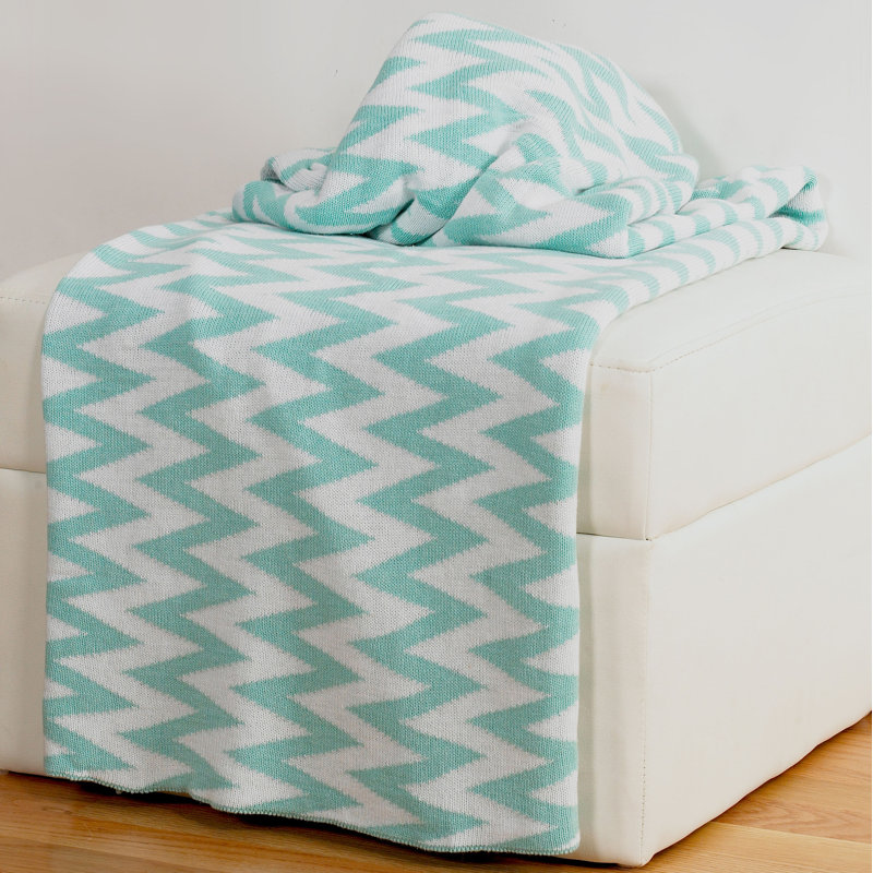 Couverture en coton Destinie, Turquoise