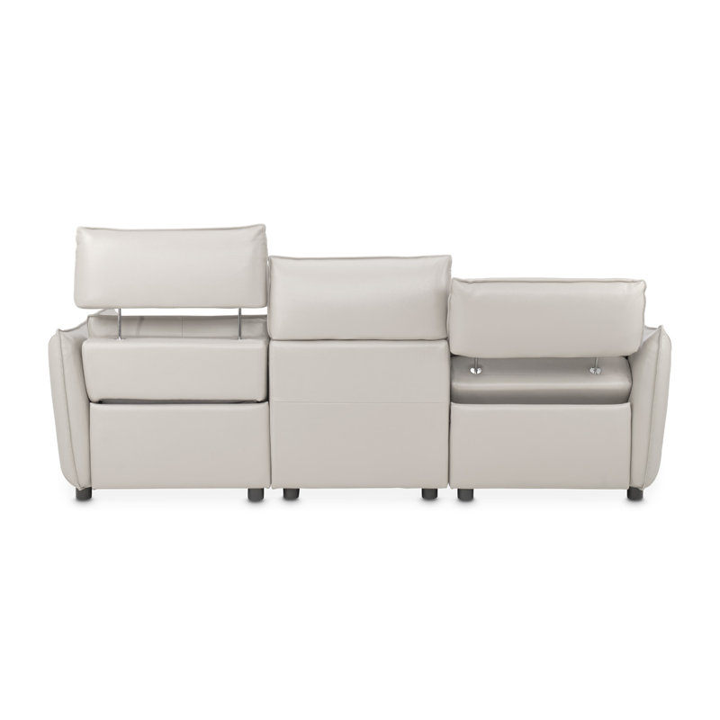 Mia Bella 94.5'' Recessed Arm Reclining Loveseat, Light Gray