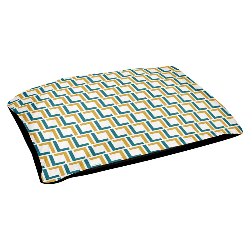 Lit pour chat Dupoint Designer, Moyen (L 42,5 po x l 32,5 po), Noir / bleu sarcelle / blanc