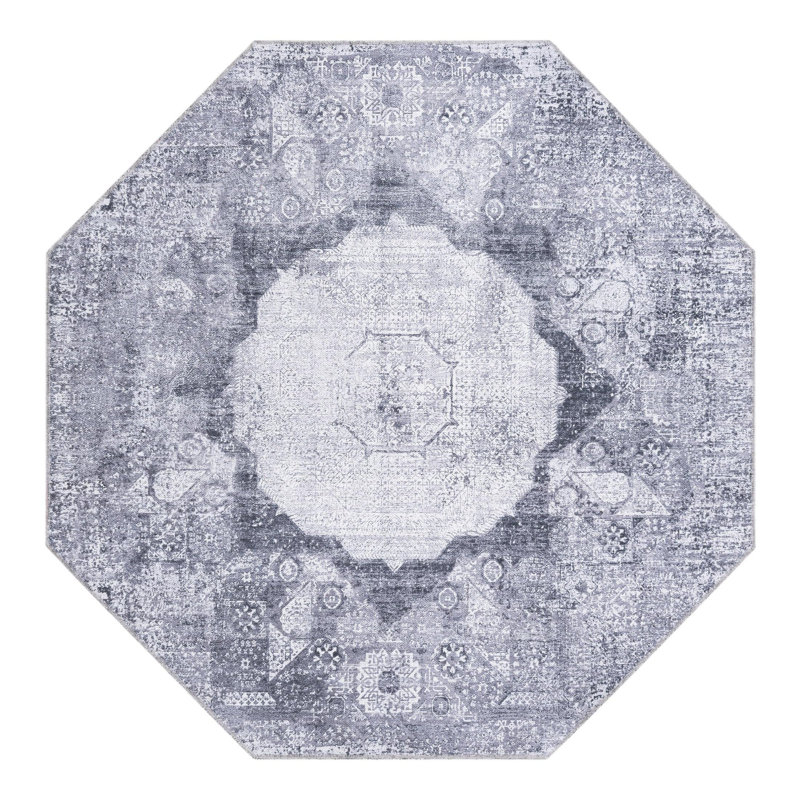 Floral Indoor Rug, Octagon 5' x 5'