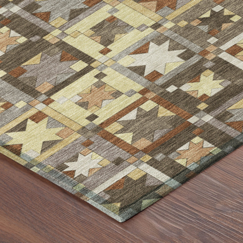 Tapis intérieur / extérieur lavable à la machine Chantille ACN2553, Brun, 1 pi 8 po x 2 pi 6 po